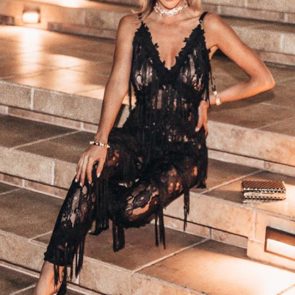✨HOST PICK✨ NWT Lace Tassel Fringe Jumpsuit 🖤